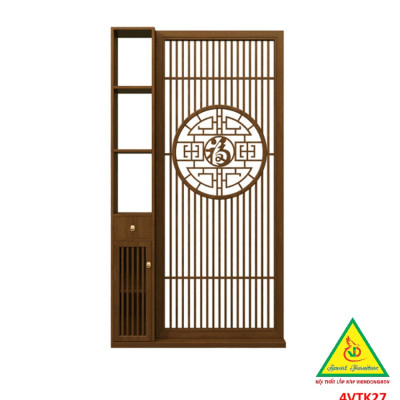 Vách ngăn phòng khách, vách ngăn tủ kệ bằng gỗm bình phong tranh 4VTK27 - NỘI THẤT LẮP RÁP VIENDONGADV