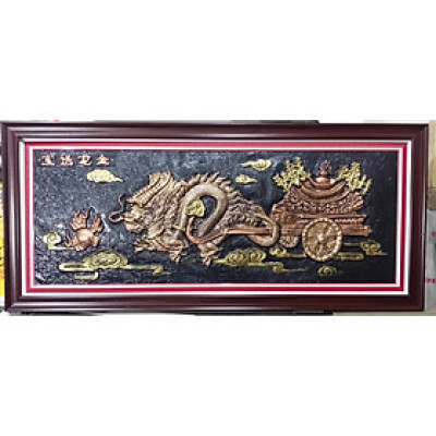 Tranh phù điêu-Long phi tiến bảo-k007
