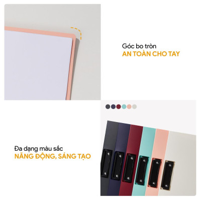 Bìa kẹp tài liệu trình ký ngang nhựa PP, A4, thương hiệu AO+