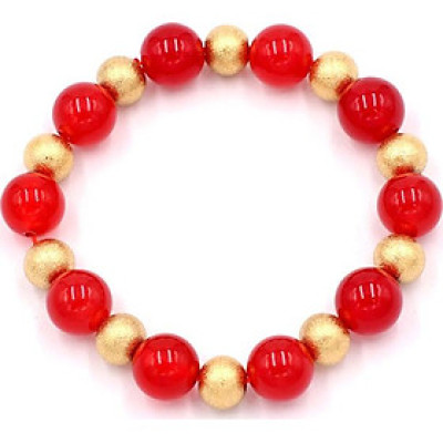 Chuỗi đeo tay - đá thạch anh đỏ 10 ly VTAOHVT1 - hợp mệnh Hỏa, mệnh Thổ