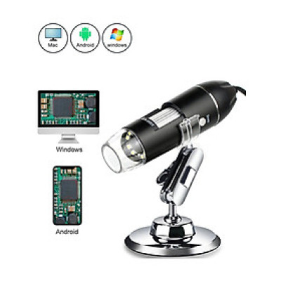 ROGTZ - Kính Hiển Vi Điện Tử Cầm Tay Zoom 1000x 8 Đèn LED - 3 Trong 1 USB/Typec/Micro Cảm Biến CMOS HD 0.3M Phân Giải Cao Lấy Nét Linh Hoạt USB Camera Nội Soi HD Kết Nối Nhiều HĐH Macos/Android/Windows - Hàng Chính Hãng