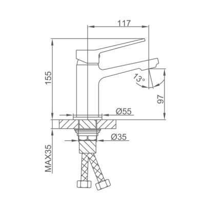 Vòi chậu lavabo nóng lạnh Frap F1061- Hàng Chính Hãng LIÊN BANG NGA