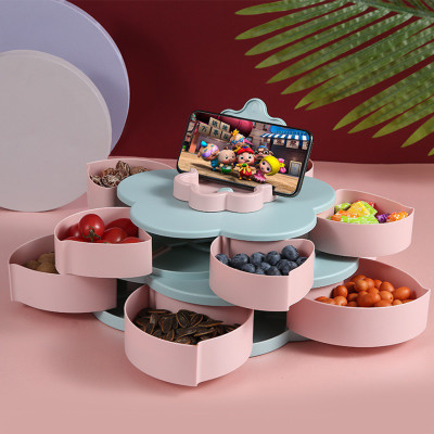 Khay Đựng Mứt Ngày Tết Hộp Bảo Quản Đồ Khô Xoay 2 Tầng Chính Hãng