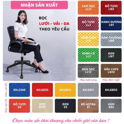 Ghế xoay văn phòng lưng cao bọc PU SMLIFE Kasey