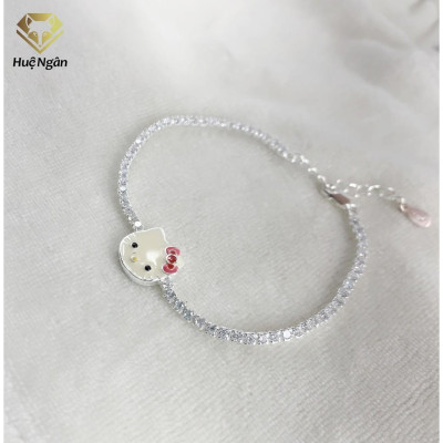 Lắc tay bạc 925 Huệ Ngân - MÈO CON NGỘ NGHĨNH X6
