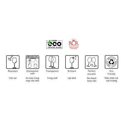 Ly Rượu Vang Thuỷ Tinh Pha Lê Ý RCR - Laurus Flute 160ml