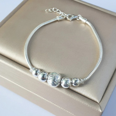 Lắc Tay Lắc Chân Bé Yêu - Sợi mì mix bi tròn xinh xắn đơn giản - Bảo Hành Vĩnh Viễn ( Hàng Chính Hãng ) Bạc Hiểu Minh LTE528