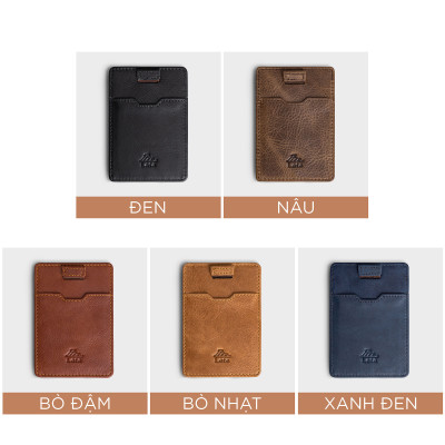 Ví nam da bò Lata (Thời trang nam đựng namecard - Ví da thật LVN77)