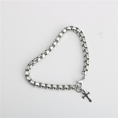 Lắc tay titan hợp kim không gỉ cá tính unisex chữ thập