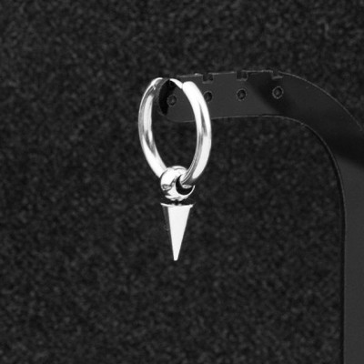 Bộ 2 bông tai nam khoen tròn mũi nhọn idol Kpop