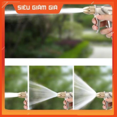 Bộ dây vòi xịt nước rửa xe, tưới cây . tăng áp 3 lần, loại 3m, 5m 206701-1 đầu đồng,cút,nối nhựa v+ tặng móc khoá
