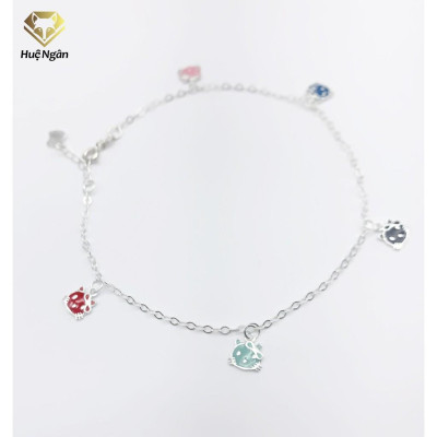 Lắc chân bạc Ý 925 Huệ Ngân- Mèo Kitty JL038