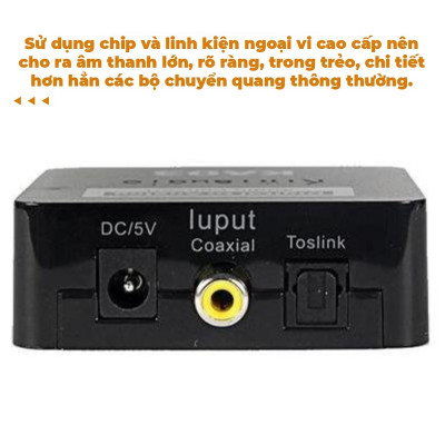 Bộ chuyển âm thanh TV 4K quang optical sang audio AV ra amply + Cáp optical KA03 Bộ Chuyển Quang Âm Thanh Từ Digital Sang Analog Âm Thanh Lớn Tặng Kèm Dây AV  - Hàng chính hãng