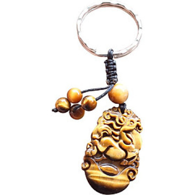 Móc Khóa 12 Con Giáp Đá Mắt Hổ Tuổi Ngọ Ngọc Quý Gemstones MK11