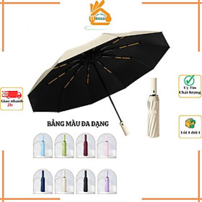 Dù Che Nắng Mưa Bấm Tự Động 12 Nan Kép Chống Thấm Nước Chống Tia UV Nhỏ Gọn Tiện Lợi