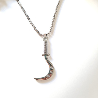 Dây chuyền nam cá tính, mặt hợp kim không gỉ si mạ, dây titan cao cấp rộng 3-4mm, dài 50cm