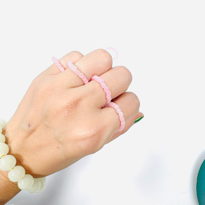 PHỤ KIỆN NỮ HANDMADE MÀU HỒNG MÃ 06 DẠNG TRÒN LẤP LÁNH