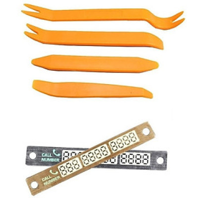 BỘ 4 DỤNG CỤ THÁO GỠ NỘI THẤT Ô TÔ BẰNG NHỰA tặng 1 THANH GHI SỐ ĐIỆN THOẠI TRÊN XE Ô TÔ