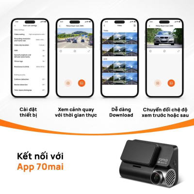 Camera hành trình 70mai Dash Cam A810 chất lượng 4K HDR, có 4G, GPS, an toàn ADAS, Ghi Hình Đêm Vượt Trội - Hàng chính hãng