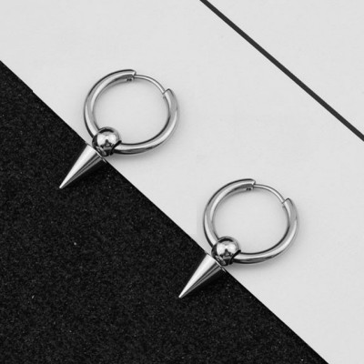 Bộ 2 bông tai nam khoen tròn mũi nhọn idol Kpop