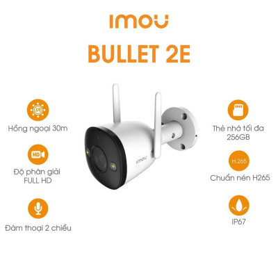 Camera Imou Bullet 2E 4MP IPC F42FP - Hàng Chính Hãng