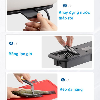 Bộ Dao Thớt Khử Khuẩn UV Và Sấy Khô Morphy Richards MR1002 Thế Hệ Thứ 3-hàng chính hãng