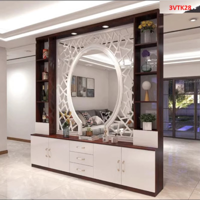 Vách ngăn phòng khách nhà bếp, Tủ kệ vách ngăn phòng 3VTK28 - Nội thất lắp ráp Viễn Đông Adv