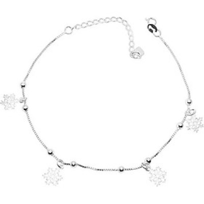 Lắc Chân Nữ Bạc Ý Bạc Hiểu Minh LC060 Bông Tuyết 