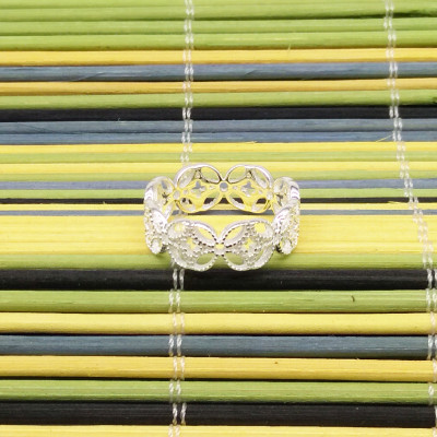 Nhẫn bạc nữ trang sức bạc Ý S925 Bạc xinh Huệ Ngân RR1521