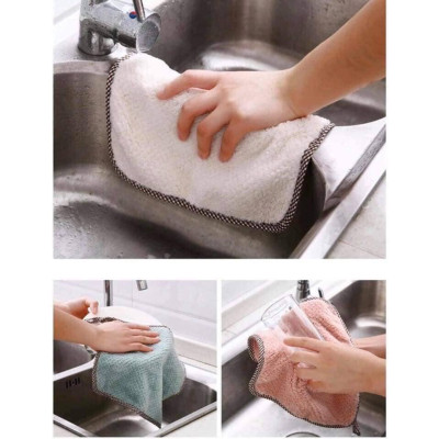 Set 10 Khăn Lau Tay, Chén Dĩa Nhà Bếp Chất Liệu Sợi Len Siêu Thấm - Giao Màu Ngẫu Nhiên