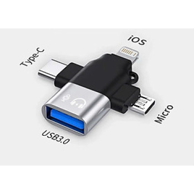 Đầu Chuyển Đổi OTG Cổng Type-C Sang USB 3.0 - Chất Liệu Vỏ Kim Loại Cáp OTG USB Type C to USB 3.0 Đầu Chuyển Đổi USB OTG Type C Tốc Độ Cao Tương Thích Với Điện Thoại Máy Tính Type C Micro Usb sang Usb 3.0 cao cấp tiện dụng Hàng Nhập Khẩu