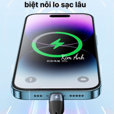 Dây sạc LI-TOP LX73 100W, chân cắm L, dây bọc lớp cao su mềm chống rách, đầu lưới SR chống uốn, hàng chính hãng