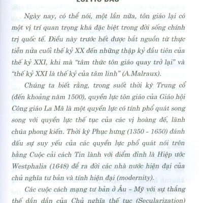 Tôn Giáo Và Chính Trị Tiếp Cận Quốc Tế Và Việt Nam
