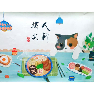 Giấy Dán Tường Nhà Bếp Cách Nhiệt Chống Dầu Mỡ, Chịu Nhiệt - Decal Dán Bếp Họa Tiết 3D (90x60cm)