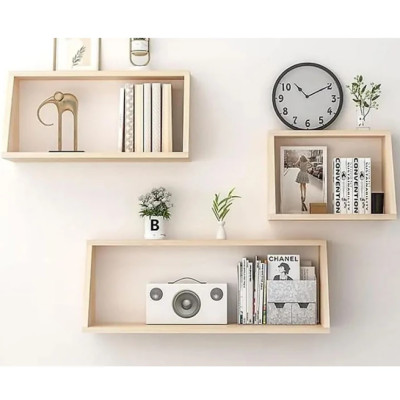 Kệ Gỗ Trang Trí Treo Tường Hình Thang Tundo CTKT509 KT 40/60/80x25x30cm