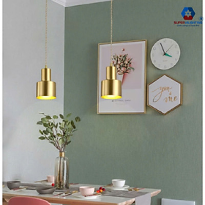 Đèn thả phòng ngủ treo đầu giường bếp phòng ăn SuperVilighting mạ vàng phong cách hiện đại