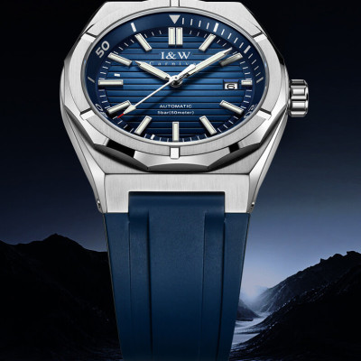 Đồng hồ nam chính hãng IW CARNIVAL IW711G-2 Kính sapphire ,chống xước ,Chống nước 50m ,Bảo hành 24 tháng,Máy cơ (Automatic),dây cao su cao cấp, mặt xanh thiết kế đơn giản dễ đeo