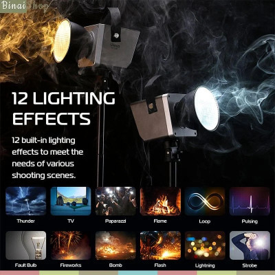 Ulanzi LT005 - Đèn Led Bi-Color Công Suất 60W Màn Hình OLED Hỗ Trợ Quay Phim, Chụp Hình - hàng chính hãng