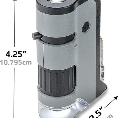 Kính hiển vi bỏ túi cao cấp MicroFlip MP-250 (Phóng đại 100x -250x) có đèn tia cực tím UV. MicroFlip 100x-250x LED UV Pocket Microscope with Smartphone Clip - Hàng chính hãng