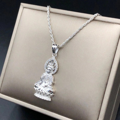 Mặt Phật Bà Bạc Ý 925 Quan Thế Âm Bồ Tát - BẠC HIỂU MINH MDN463