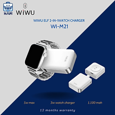 Sạc dự phòng hàng chính hãng WiWU Elf 2-in-1 2000mAh Wi-M21: Tối ưu cho đồng hồ thông minh, tai nghe, thiết bị nhỏ