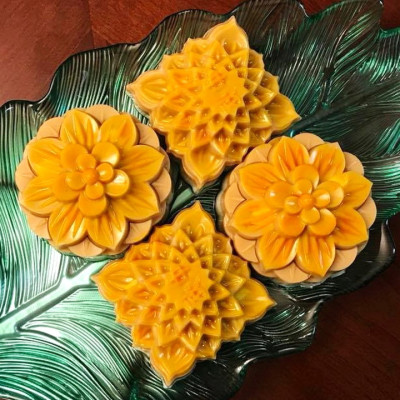 Bộ 10 khuôn rau câu trung thu - Khuôn hồng loại 10 cm - Mã số 1042