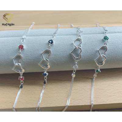 Lắc tay bạc Ý S925 Huệ Ngân - Trái tim xinh RYB 140111