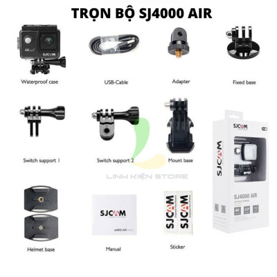 Camera hành trình Sjcam SJ4000 Air 4K Wifi - Máy quay hành động màn hình cảm ứng 2 inch quay liên tục lên đến 70 phút - Hàng nhập khẩu