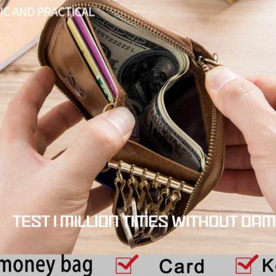 Ví nam đựng tiền đựng chìa khóa đựng thẻ đa năng 100% da bò thật cao cấp phong cách mới