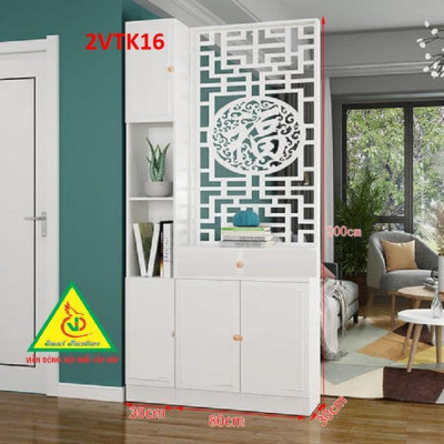 Tủ kệ trang trí kiêm vách ngăn phòng khách , nhà bếp 2VTK16 - Nội thất lắp ráp Viendong Adv