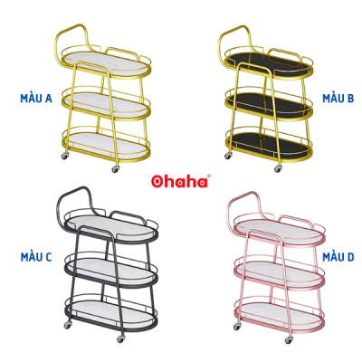 KỆ TRANG TRÍ PHÒNG BẾP SANG TRỌNG CÓ BÁNH XE CAO CẤP OHAHA - KTT022