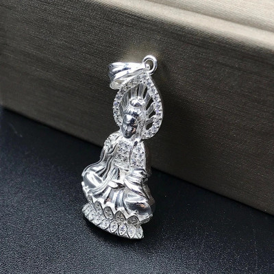 Mặt Phật Bà Bạc Ý 925 Quan Thế Âm Bồ Tát - BẠC HIỂU MINH MDN463