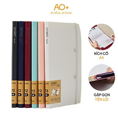Bìa kẹp trình ký Smart A4 gập thành A5, thường hiệu AO+