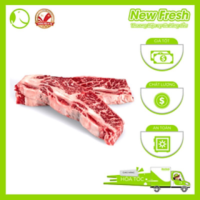 [GIAO NHANH HCM]  Sườn Bò Mỹ Có Xương Cắt Lát Nướng BBQ - Khay 500Gr